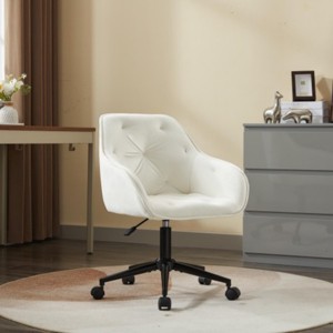 Velvet Upholstered,Modern Adjustable Swivel Office Desk Chair With Arms Wheels For Living Room, Bedroom,Office,Study Room-Cuddlewood - 1 of 4