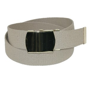 CTM Kids' Cotton Adjustable Belt with Brass Military Buckle (Pack of 2) - 1 of 4