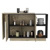 LunaLulinlk Sicilia Kitchen Island, Two External Shelves, Double Door Cabinets, Three Shelves -Black / Light Oak - 4 of 4