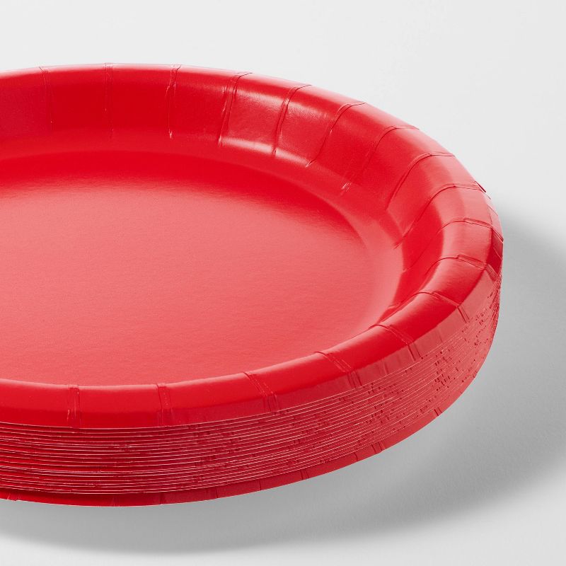 20ct 8.5&#34; Disposable Dinner Plates Red - Spritz&#8482;, 3 of 4