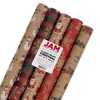 JAM Paper & Envelope 5ct Premium Kraft Christmas Gift Wrap Rolls: Multicolor Santa Pattern Wrapping Paper 30x5 - 4 of 4