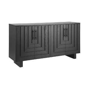 Lyngins Sideboard Buffet Cabinets with Geometric Panel,Coffee Bar Cabinets with 4 Doors,Metal Handles,Credenzas for Kitchen,Entryway - 1 of 4