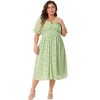Agnes Orinda Women's Plus Size Elegant Lace Floral Ruffle Short Sleeve V Neck Trendy Tunic Dresses - 3 of 4