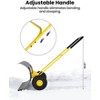 Snow Pusher with Wheels,  5-Position Adjustment Handle Snow Plow, Rolling Shovels for Driveway - 4 of 4