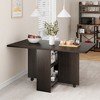 CuisinSmart Folding Dining Table, Drop Leaf Expandable Dining Table with 6 Wheels & 2 Tier Storage Shelf, Space Saving Dining Table - 2 of 4