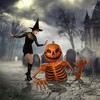 BOO BOX 48" Groundbreaking Pumpkin Skeleton, Orange - Creepy Outdoor Halloween Decorations for Yard - 2 of 4