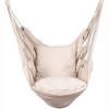 Vynxaria Hammocks Hanging Rope Hammock Chair Swing Seat with Two Seat Cushions and Carrying Bag, Natural - 3 of 4