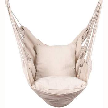 Isabel Rope Patio Swing, Hammock Hanging Chair with Two Seat Cushions and Carrying Bag, Outdoor Furniture Near Me - The Pop Home
