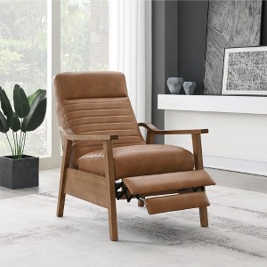 Lyngins Modern Wood Arm Recliner Chair with Push Back & Footrest,Accent Club Chair for Living Room,Bedroom - 1 of 4