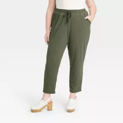 Women's Plus Size Mid-Rise Pull-On Knit Pants - Universal Thread™ Heather Green 4X