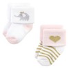 Hudson Baby Infant Girls Cotton Rich Newborn and Terry Socks, Pink Gray Elephant - 3 of 4