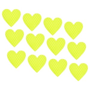 Unique Bargains Waterproof High-Visibility Warning Adhesive Reflective Heart Stickers 1.61" x 1.57" 12 Pcs - 1 of 4