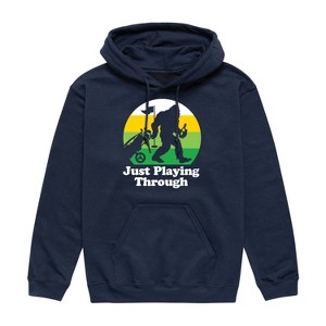 Men's - Instant Message - Just Playing Through Graphic Fleece Pullover Hoodie - 1 of 4