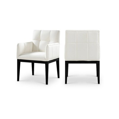 Meridian Furniture,Adrian Vegan Leather Dining Arm Chair, Set of 2