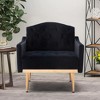 Tufted Decorative Fabric Armchair with Gold Metal Legs for Living Room - 2 of 4