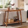 Lantine 2 Tier Solid Wood Console Table, 41.3" Entryway Table with Storage Shelf, Narrow Couch Table Behind Sofa for Hallway, Foyer, - 2 of 4