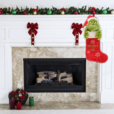 Dr Seuss Green and Red 20" 3D Plush Christmas Stocking