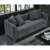 Cloud Velvet 3-Seater Sofa with Pull-Out Sleeper Bed, High-Density Foam Cushions, and Metal Legs for Living Room or Bedroom - 4 of 4