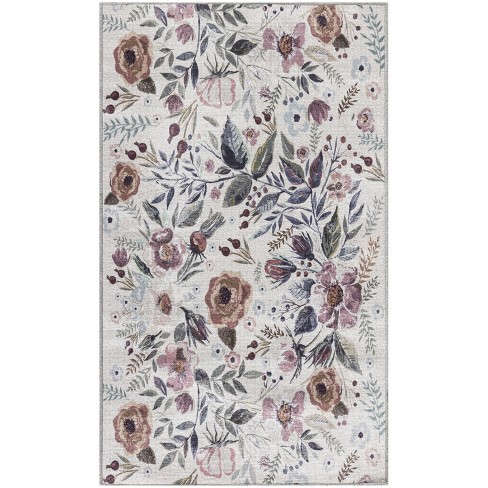 Nourison Washables Floral Indoor Non-skid Area Rug : Target