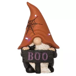 Transpac Resin 10.5 in. Multicolored Halloween Light Up Spooky Gnome Figurine
