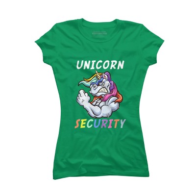 Junior's Design By Humans Halloween Dad Mom Daughter Adult Costume - Unicorn Security By MINHMINH T-Shirt