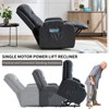 Brown PU Leather Power Lift Recliner Chair with 8-Point Vibration Massage and Lumbar Heating for Living Room Apartment - 3 of 4