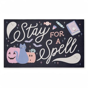 Stupell Industries Stay for Spell Pastel Halloween Welcome Printed Outdoor Door Mat, design by Laura Marshall, 18"x30" - 1 of 4