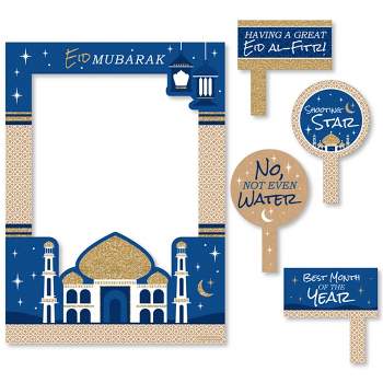 Big Dot of Happiness Eid Mubarak - Ramadan Selfie Photo Booth Picture Frame & Props - Printed on Sturdy Material
