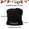 FAAYFIAN Sequin Cat Ear Knitted Beanie Hat for Kids Age 7-12 Winter Knit Skull Cap Winter Hat Outdoor Ear Warmer - 3 of 4