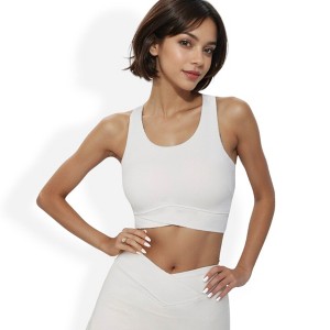 Anna-Kaci Active Women's Racerback Cropped Sports Tank with Supportive Underband and Seamless Design - 1 of 4