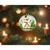 HomeRoots Festive Glitter Snowman Hand Painted Mouth Blown Glass Ornament - 2 of 4