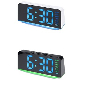 REGALWOVEN 2 Pcs Plastic Digital Corded Accurate Electric Alarm Clock 6.3 x 2.6 x 1.6 inch - 1 of 4