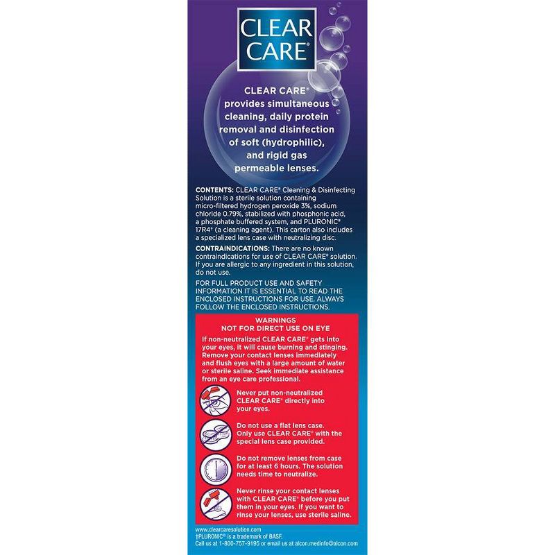 Clear Care Triple Action Cleaning and Disinfecting Solution - Twin Pack (24 fl oz), 5 of 7