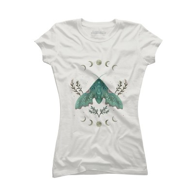 Junior's Design By Humans Luna and Moth By EpisodicDrawing T-Shirt