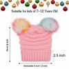 FAAYFIAN Colorful Pompom Knitted Beanie Hat for Kids Age 7-12 Winter Ski Hat Outdoor Ear Warmer - 3 of 4