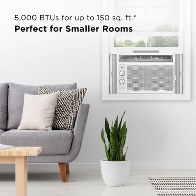 Compact White 5000 BTU Window Air Conditioner with Remote