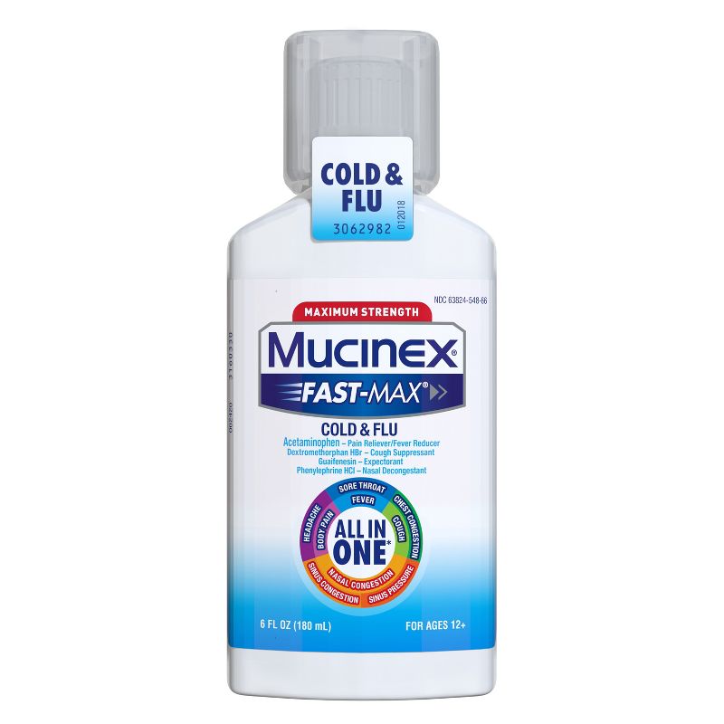 Mucinex Max Strength Cold &#38; Flu Medicine - Liquid - 6 fl oz, 1 of 10