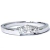 Pompeii3 14K 1/4ct Diamond Wedding Anniversary Curved Guard Ring - 3 of 4