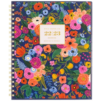 2022-23 Academic Planner Weekly/Monthly CYO Workbook 11&#34;x8.5&#34; Navy Garden Party - Rifle Paper Co. for Cambridge