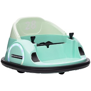 Qaba 12V Electric Ride on Bumper Car for Kids 1.5-5 Years Old, Baby Bumper Car with Remote Control, Green - 1 of 4