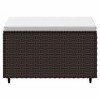 vidaXL Patio Footrest with Cushion Brown Poly Rattan - 3 of 4