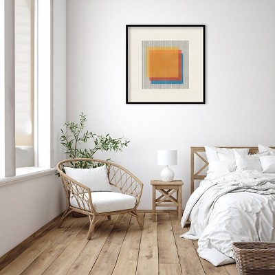 Mid-Century Modern Abstract Squares Framed Wall Art Print
