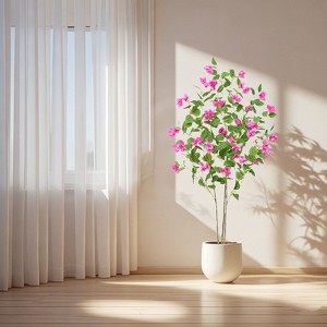 Nasitip Artificial Bougainvillea Tree, Simulation Flower with Real Touch Leaves Pre-Potted Fake Blooming Tree Plant - 1 of 4