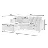 Corduroy Tufted Sleeper Sofa-L-Shaped Modular Sectional with Reversible Chaise, Beige - 4 of 4