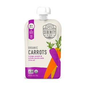 Serenity Kids Organic Carrots with Organic Olive Oil Baby Food Pouch - 3.5oz - 1 of 4