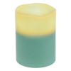 Northlight Flameless LED Lighted 3-Wick Flickering Wax Pillar Candle - 8" - Sage Green - 4 of 4