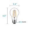 Luxrite A19 Vintage LED Light Bulbs 60W Equivalent, 2700K Warm White Dimmable, 800 Lumens, 8W, UL Listed E26 Medium Base 4 Pack - 4 of 4