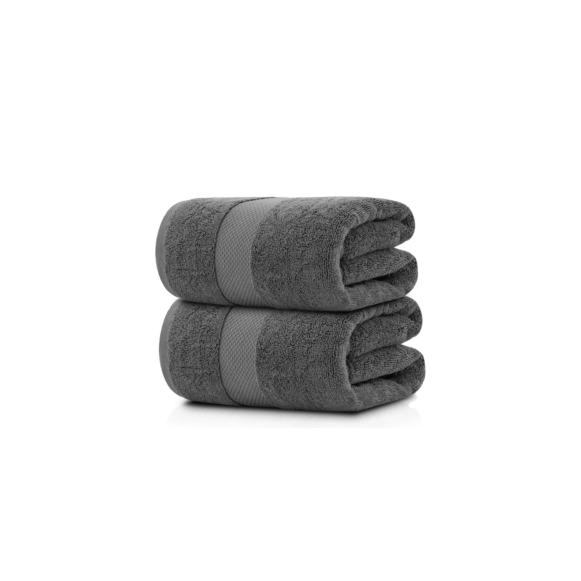 Classic Luxury 100% Huge Cotton Bath Sheets Set of 2 - 35x70" Grey