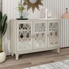 Whisen Retro Sideboard with 3-Doors Mirrored and Silver Handle - 3 of 4