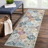 Washable Vintage Floral Living Room Bedroom Rugs, Distressed Print Farmhouse Carpet for Dining Room Kitchen, Retro Accent Home Decor Rugs - 2 of 4